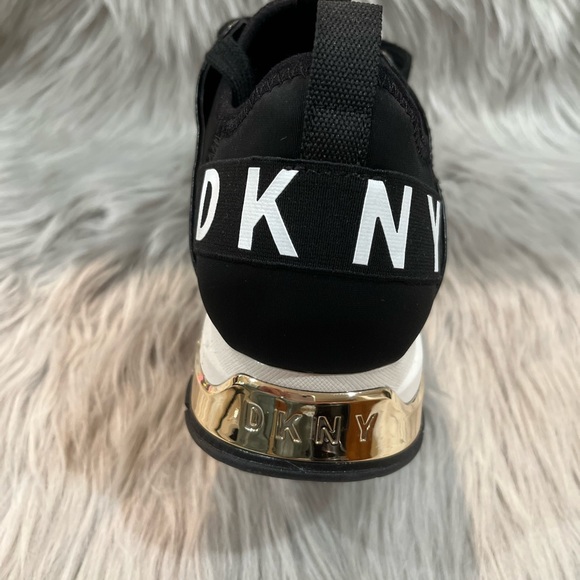 DKNY Fashion Sneakers Women-Black/White/Gold - Picture 7 of 9